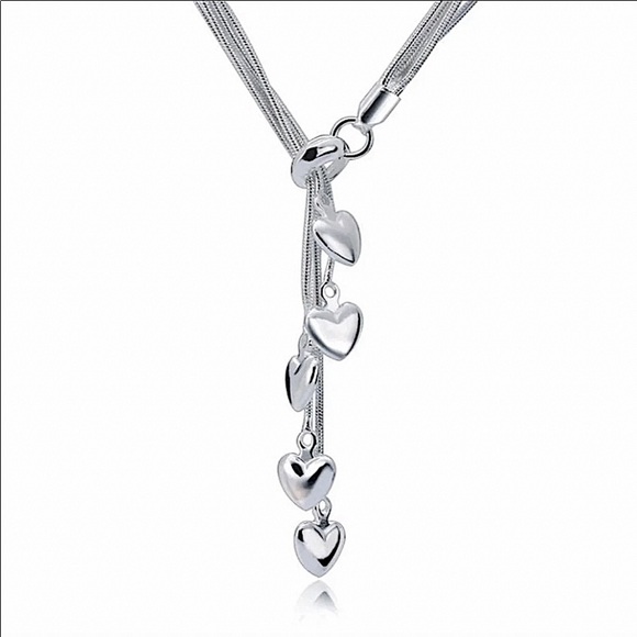 Heart Tassel Sterling Silver Charm Necklace - Picture 5 of 5